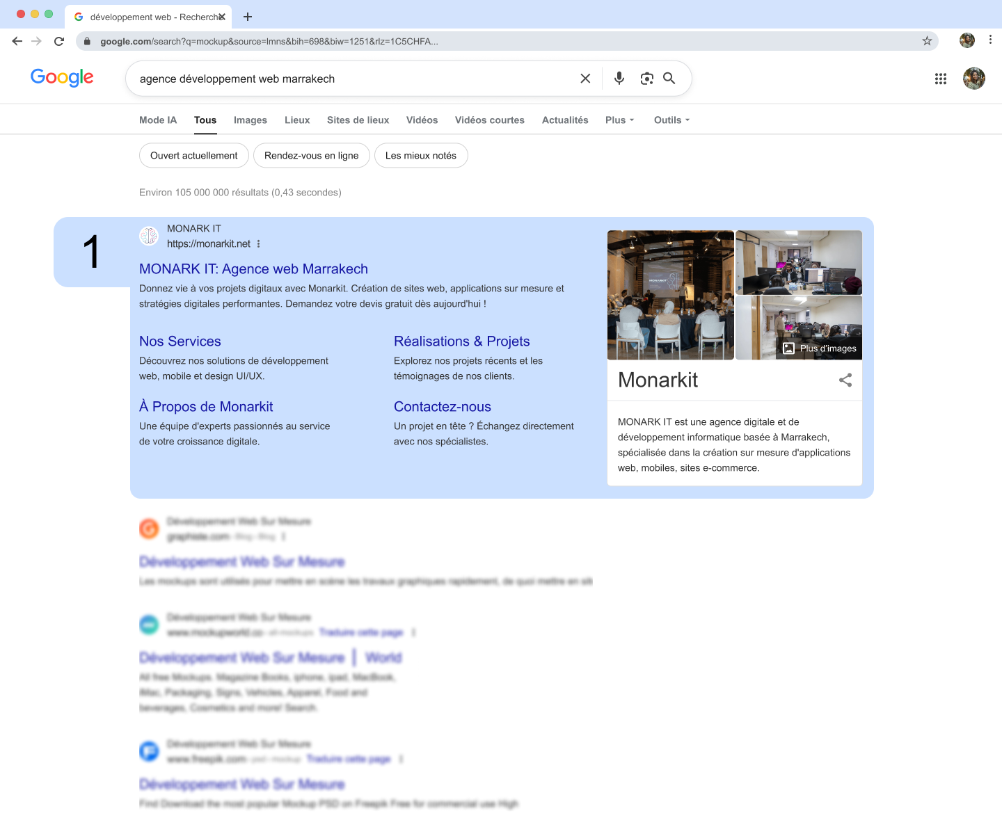 N°1 sur des Requêtes Locales